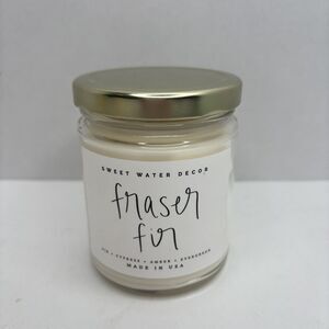 New Sweet Water Decor Fraser Fir Candle Evergreen, Cedar, Winter Holiday Scent